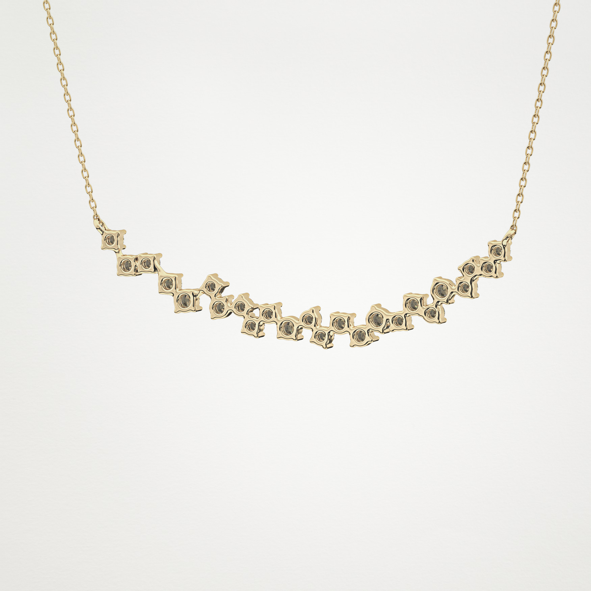 0.65 TCW Round Lab Grown Diamond Multi Stone Necklace