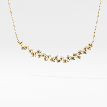 0.65 TCW Round Lab Grown Diamond Multi Stone Necklace