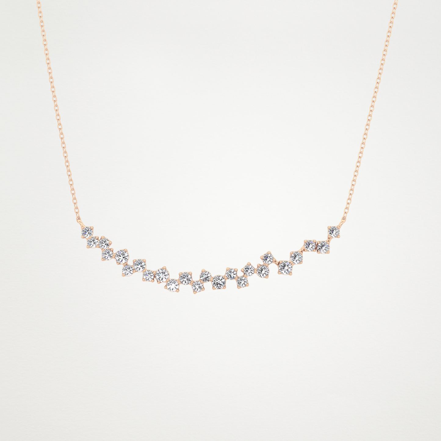 0.65 TCW Round Lab Grown Diamond Multi Stone Necklace
