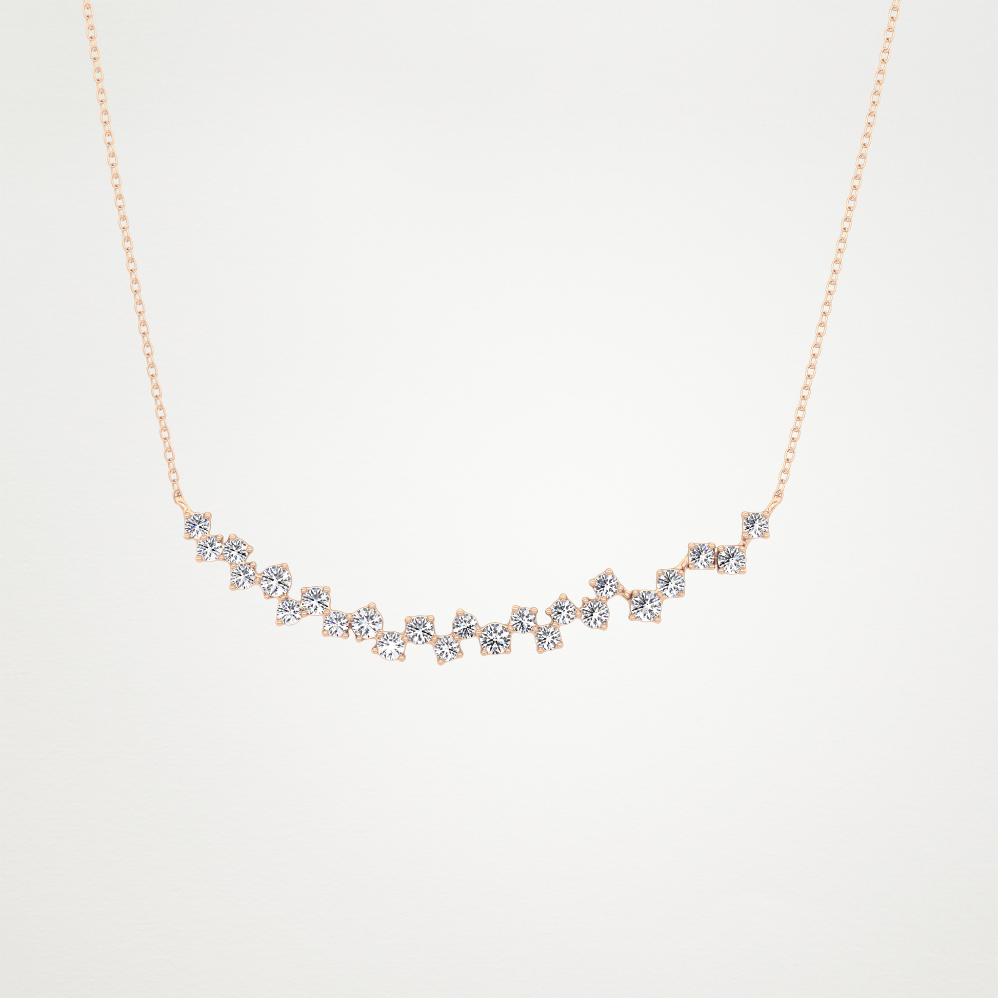 0.65 TCW Round Lab Grown Diamond Multi Stone Necklace