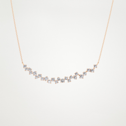 0.65 TCW Round Lab Grown Diamond Multi Stone Necklace