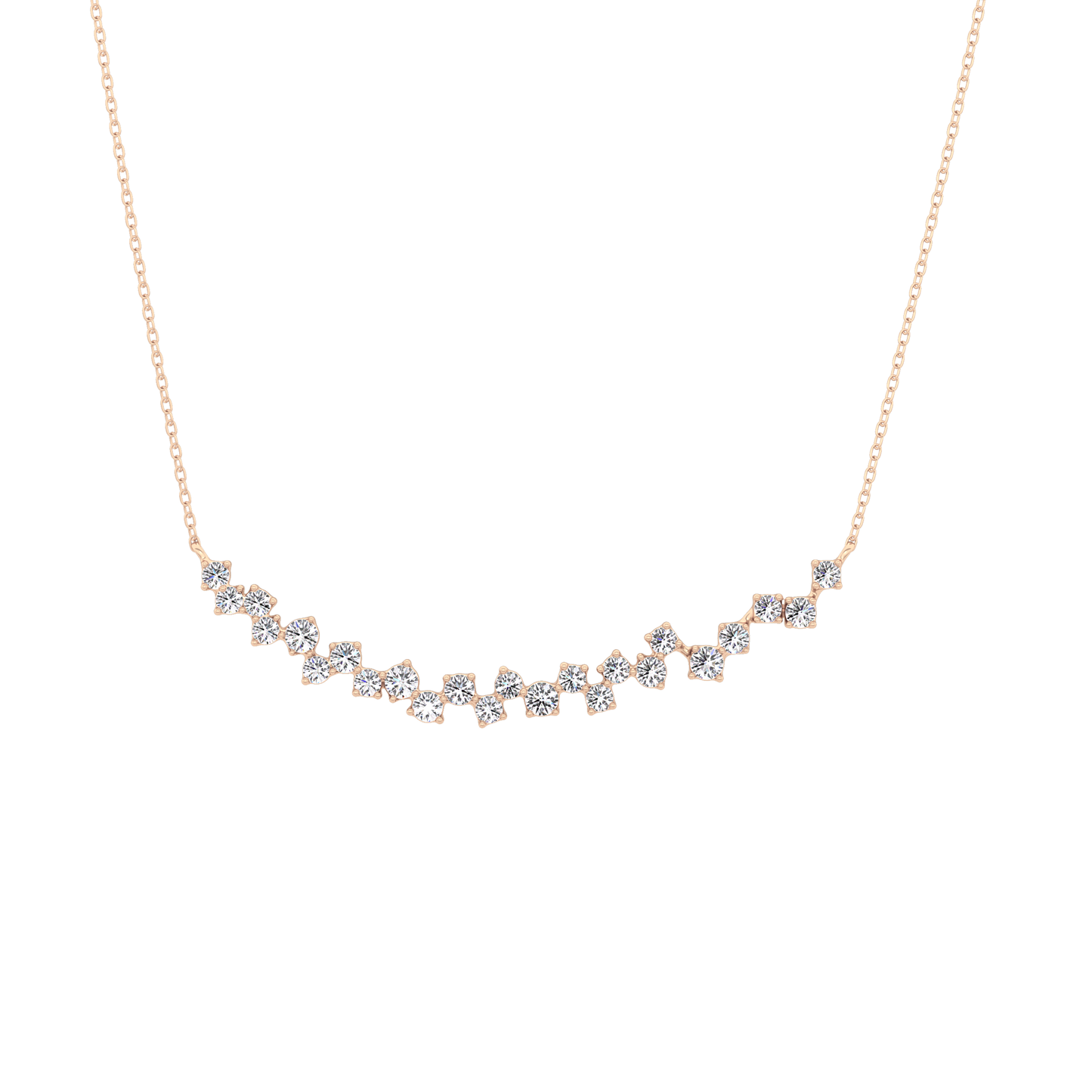 0.65 TCW Round Lab Grown Diamond Multi Stone Necklace