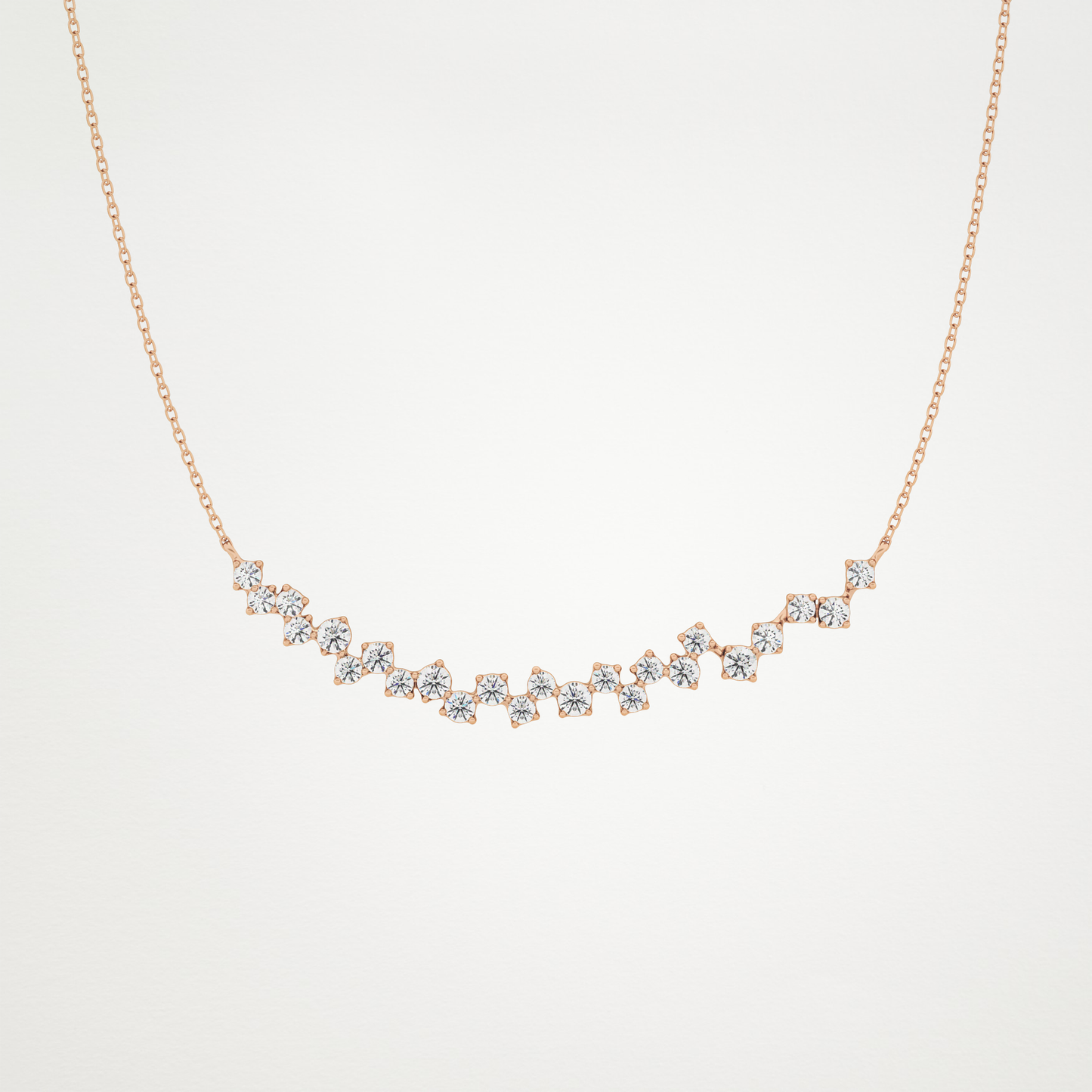 0.65 TCW Round Lab Grown Diamond Multi Stone Necklace