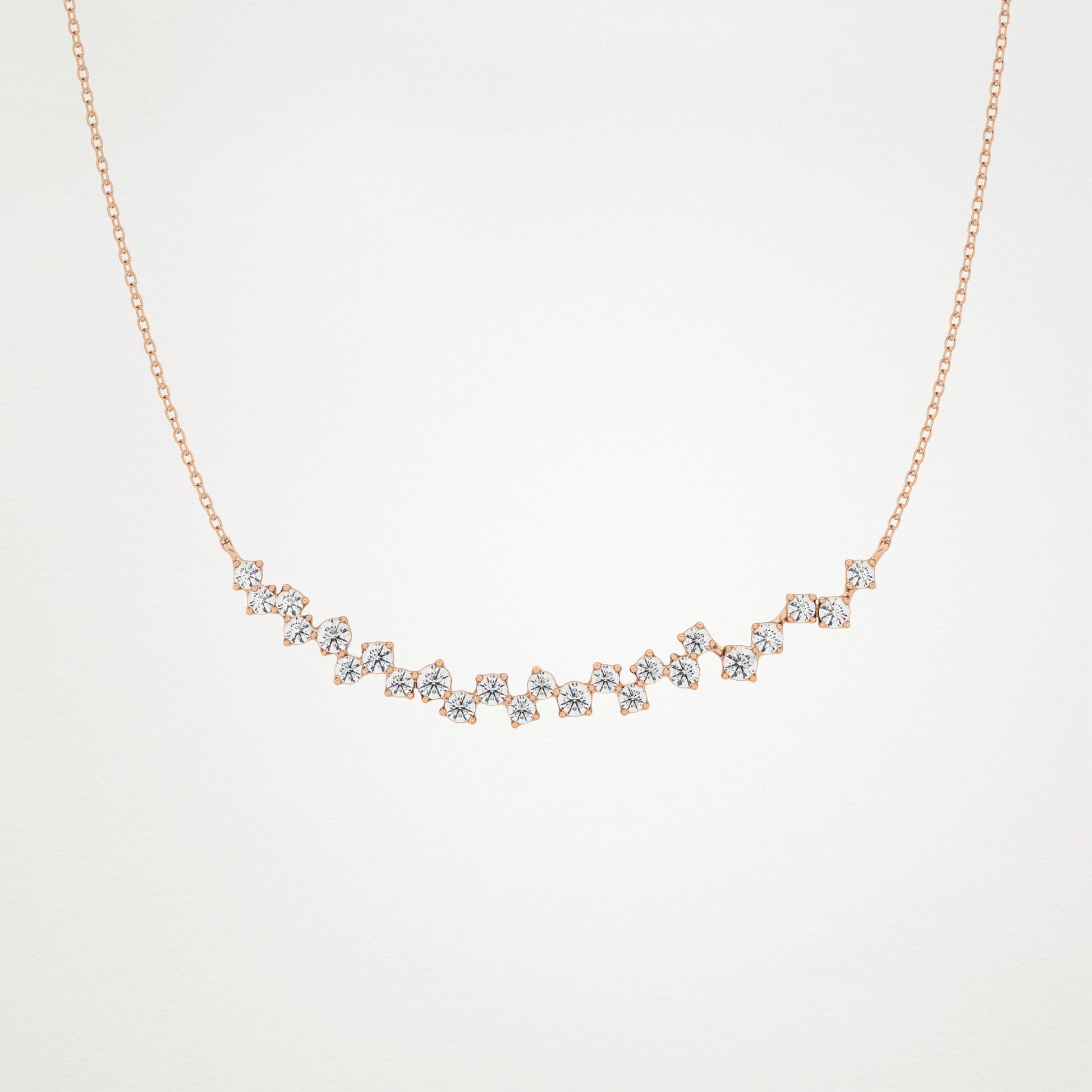 0.65 TCW Round Lab Grown Diamond Multi Stone Necklace