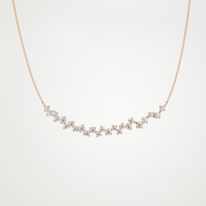 0.65 TCW Round Lab Grown Diamond Multi Stone Necklace