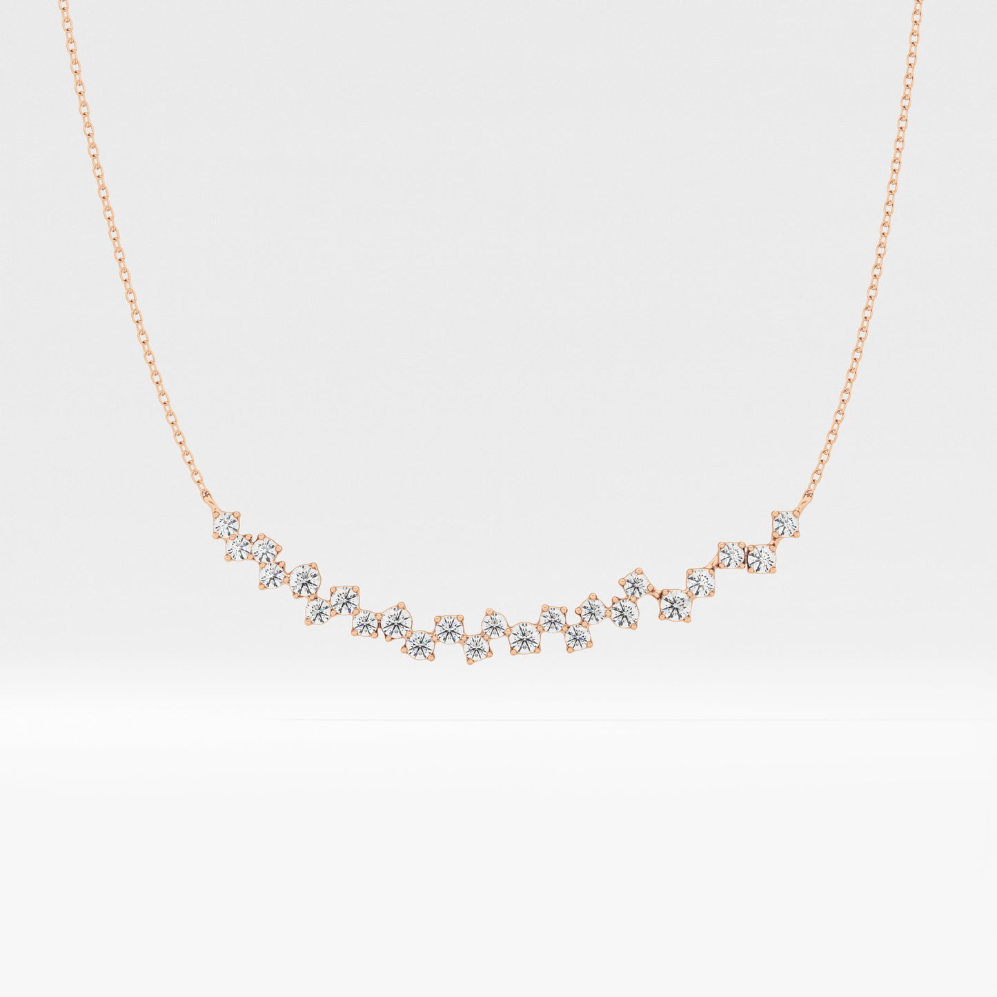 0.65 TCW Round Lab Grown Diamond Multi Stone Necklace