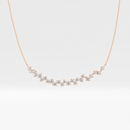 0.65 TCW Round Lab Grown Diamond Multi Stone Necklace
