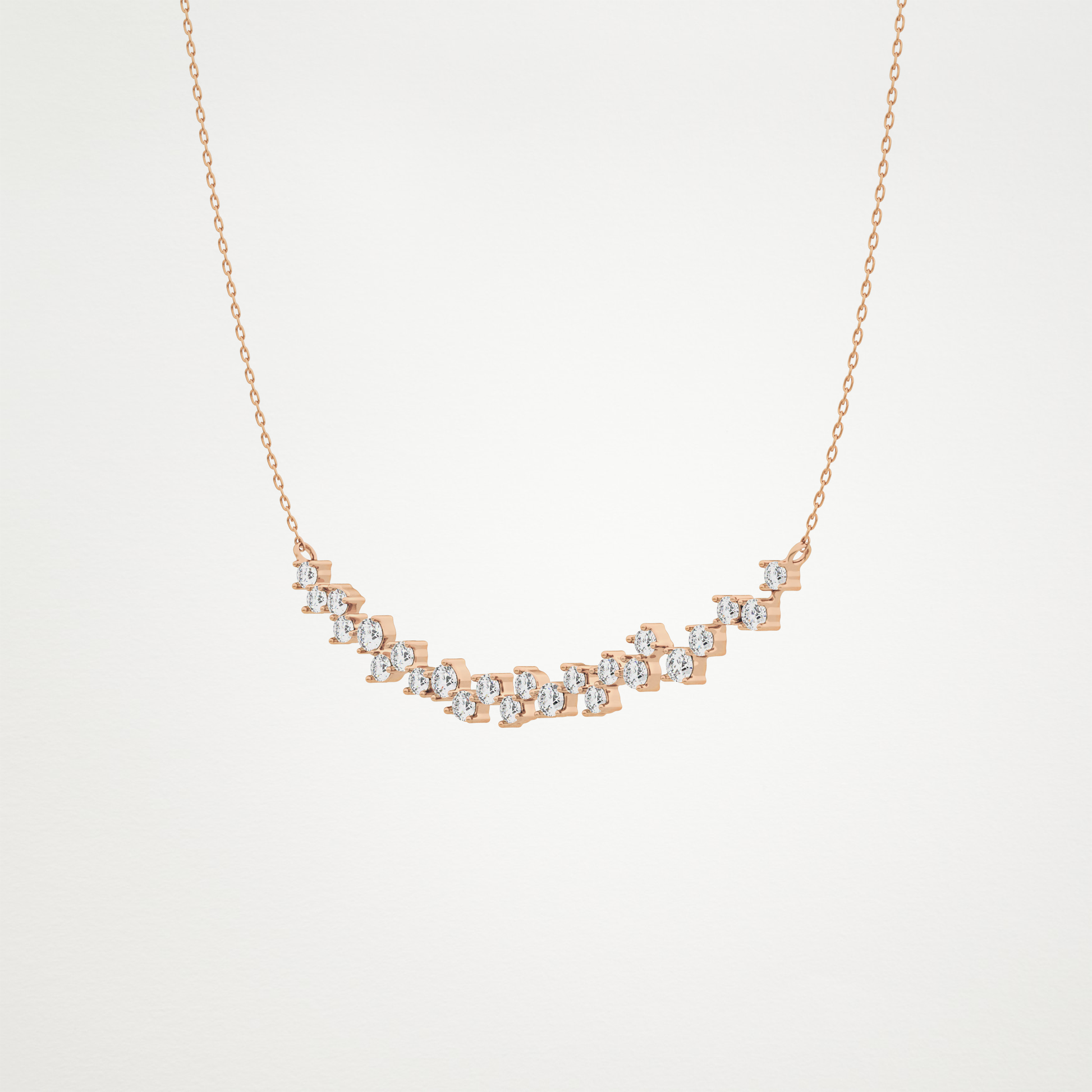 0.65 TCW Round Lab Grown Diamond Multi Stone Necklace