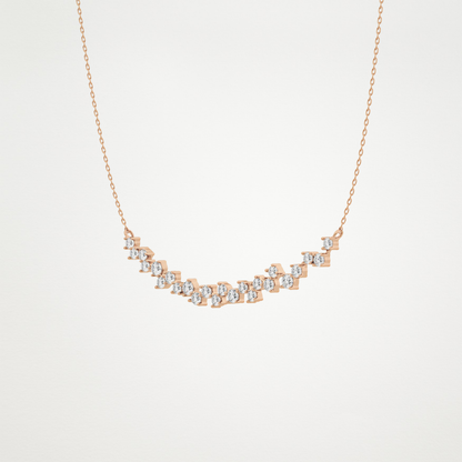 0.65 TCW Round Lab Grown Diamond Multi Stone Necklace