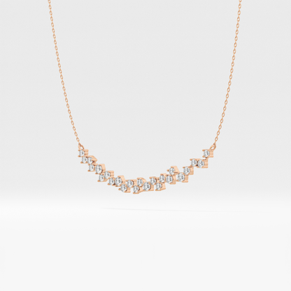 0.65 TCW Round Lab Grown Diamond Multi Stone Necklace