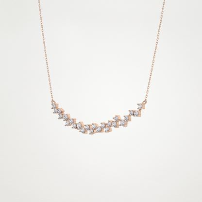 0.65 TCW Round Lab Grown Diamond Multi Stone Necklace