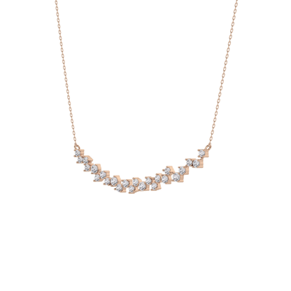 0.65 TCW Round Lab Grown Diamond Multi Stone Necklace
