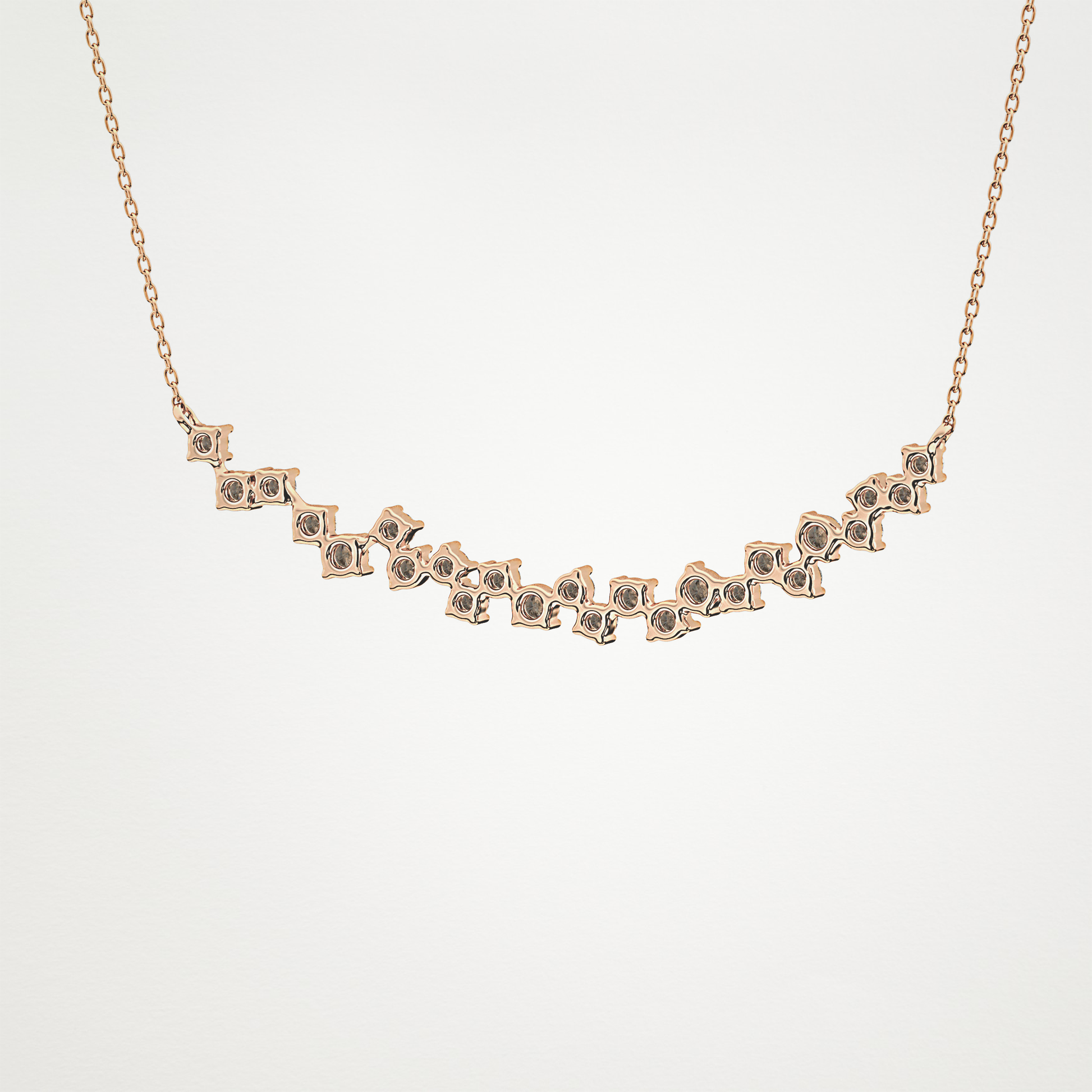 0.65 TCW Round Lab Grown Diamond Multi Stone Necklace