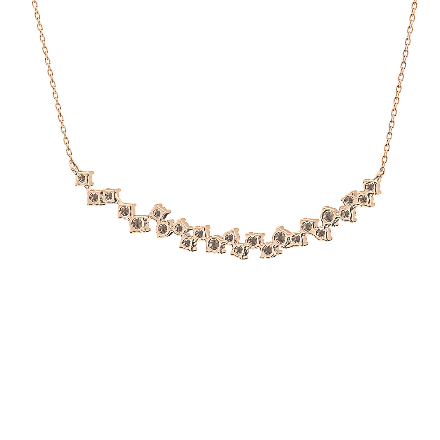 0.65 TCW Round Lab Grown Diamond Multi Stone Necklace
