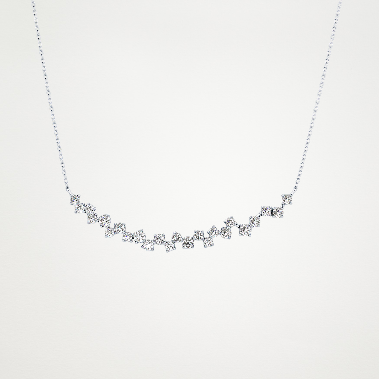 0.65 TCW Round Lab Grown Diamond Multi Stone Necklace