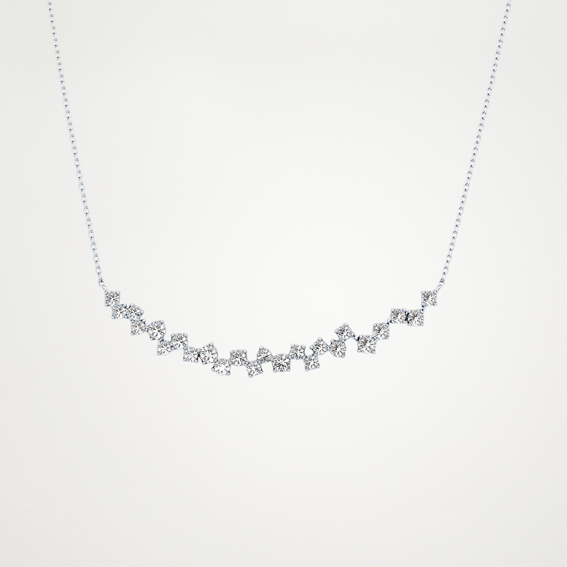 0.65 TCW Round Lab Grown Diamond Multi Stone Necklace