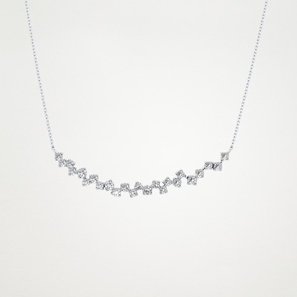 0.65 TCW Round Lab Grown Diamond Multi Stone Necklace