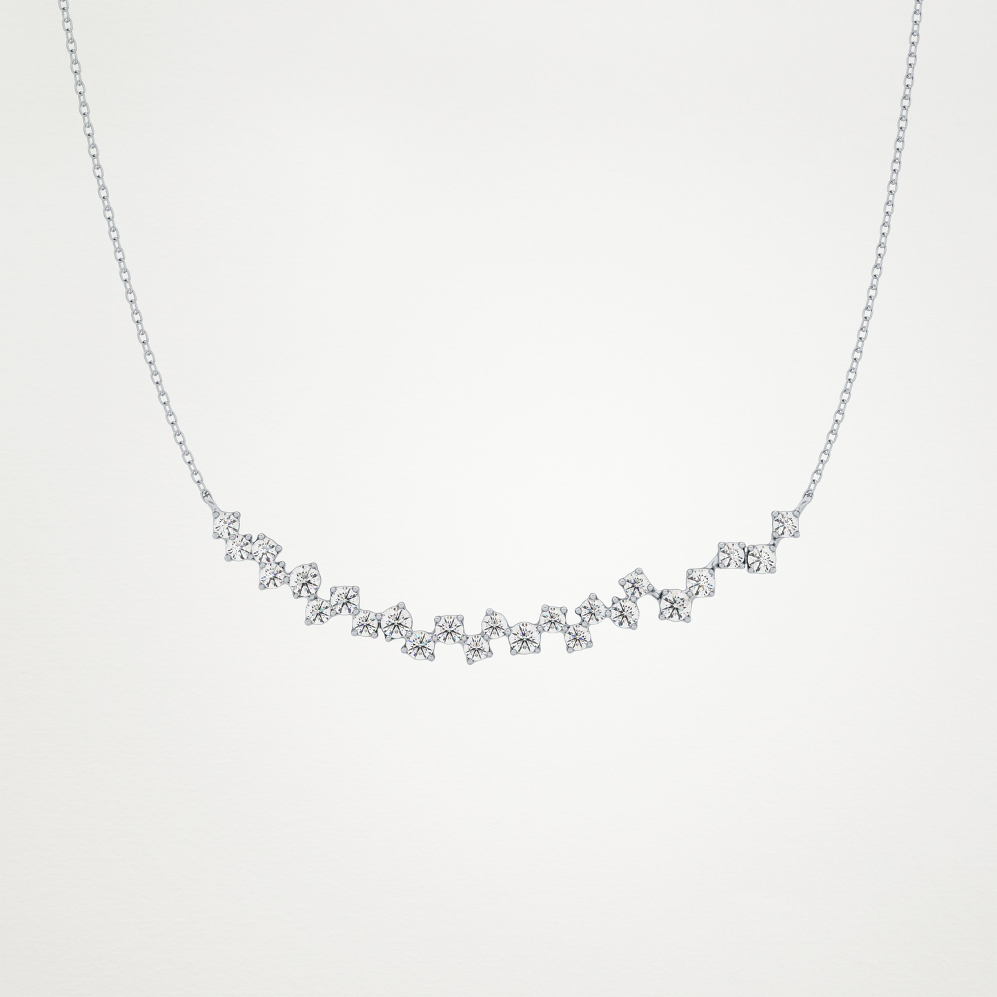 0.65 TCW Round Lab Grown Diamond Multi Stone Necklace
