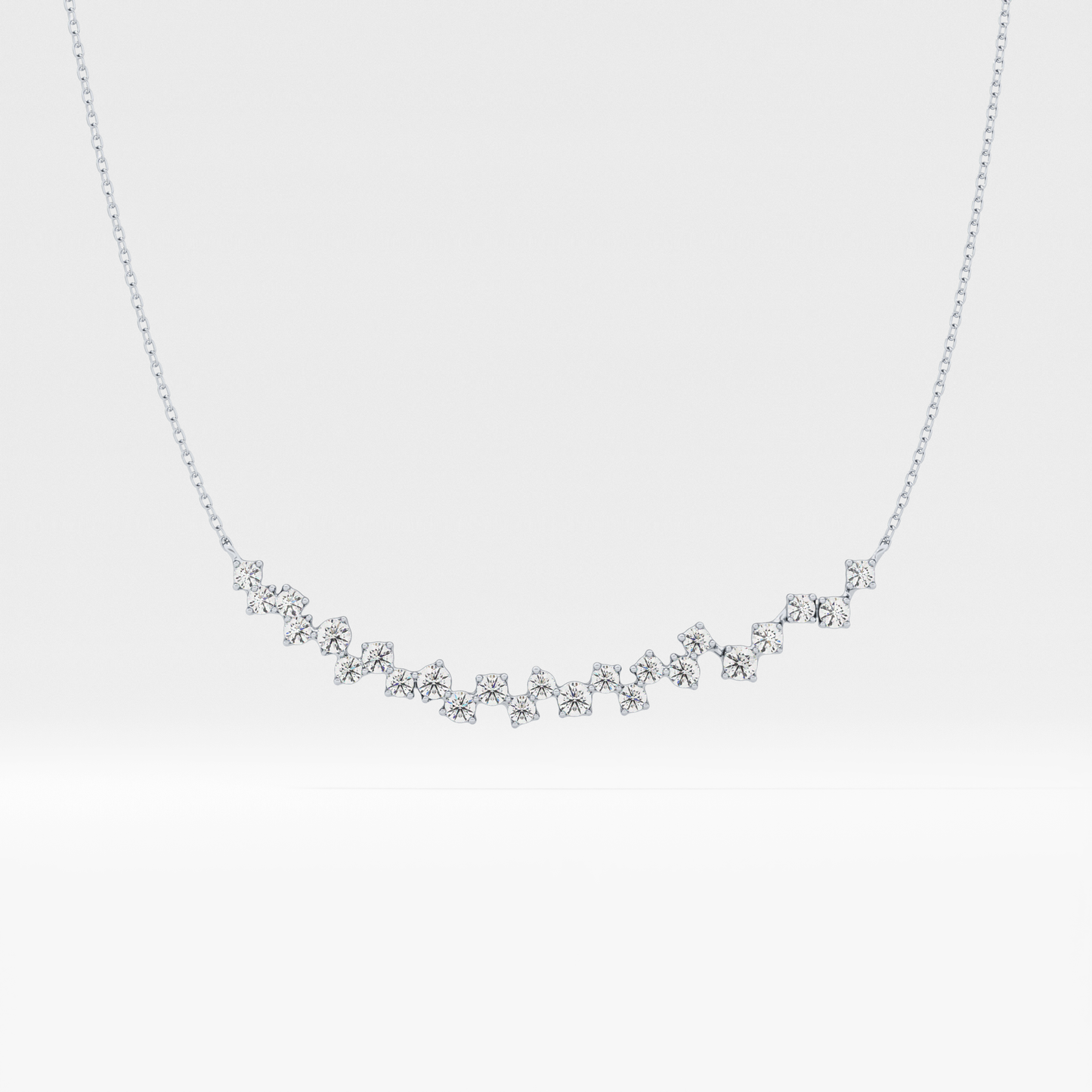 0.65 TCW Round Lab Grown Diamond Multi Stone Necklace