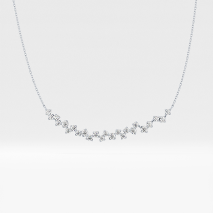0.65 TCW Round Lab Grown Diamond Multi Stone Necklace