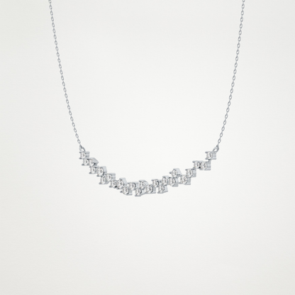 0.65 TCW Round Lab Grown Diamond Multi Stone Necklace