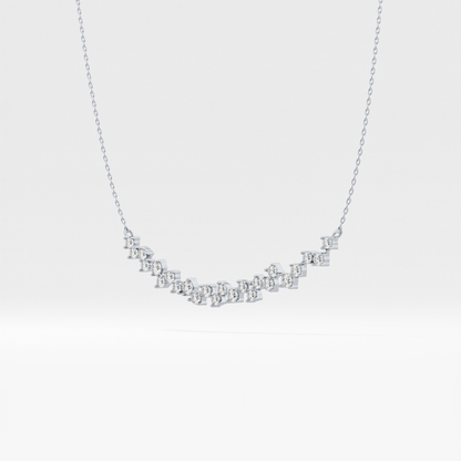 0.65 TCW Round Lab Grown Diamond Multi Stone Necklace