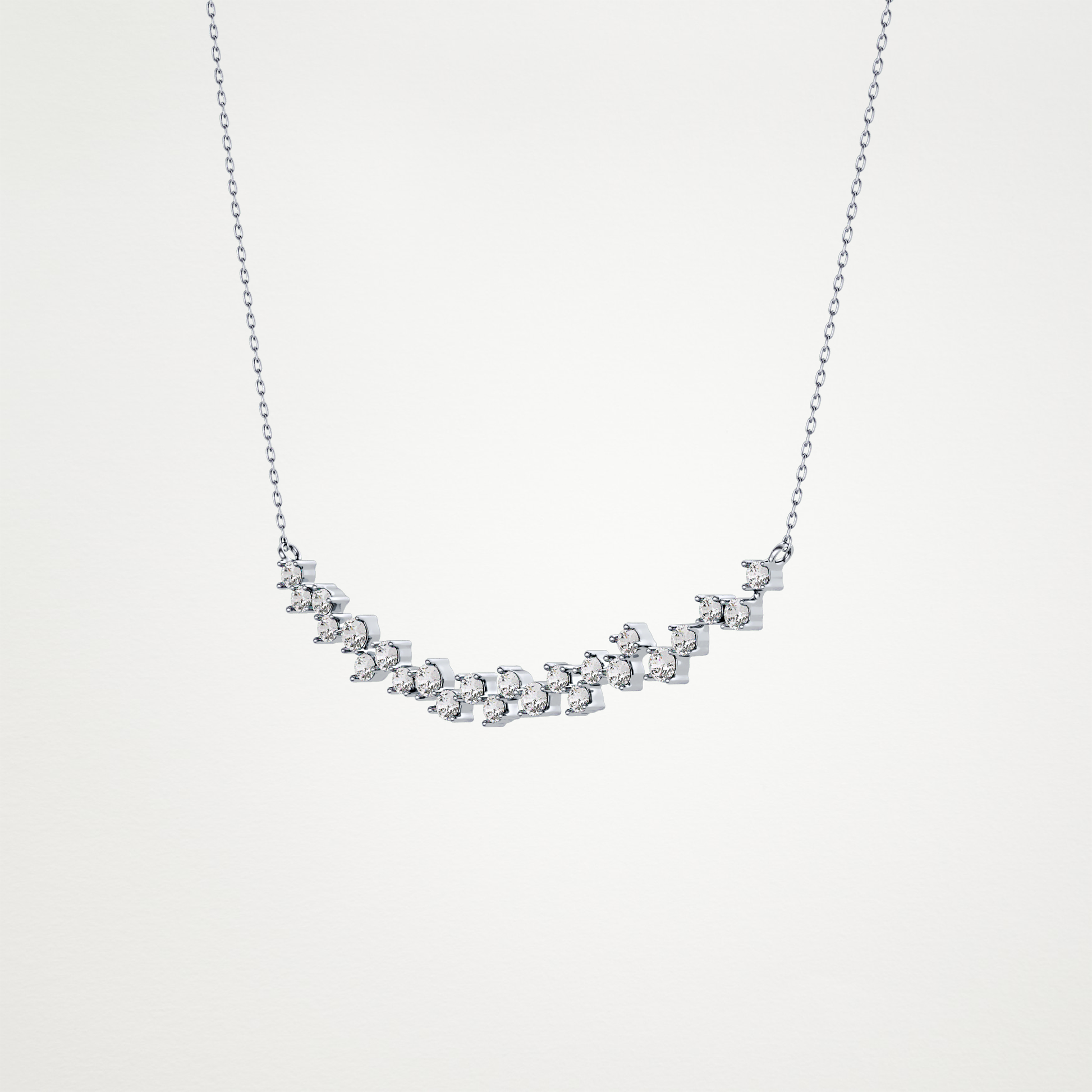 0.65 TCW Round Lab Grown Diamond Multi Stone Necklace