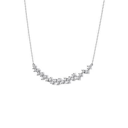 0.65 TCW Round Lab Grown Diamond Multi Stone Necklace