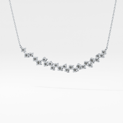 0.65 TCW Round Lab Grown Diamond Multi Stone Necklace