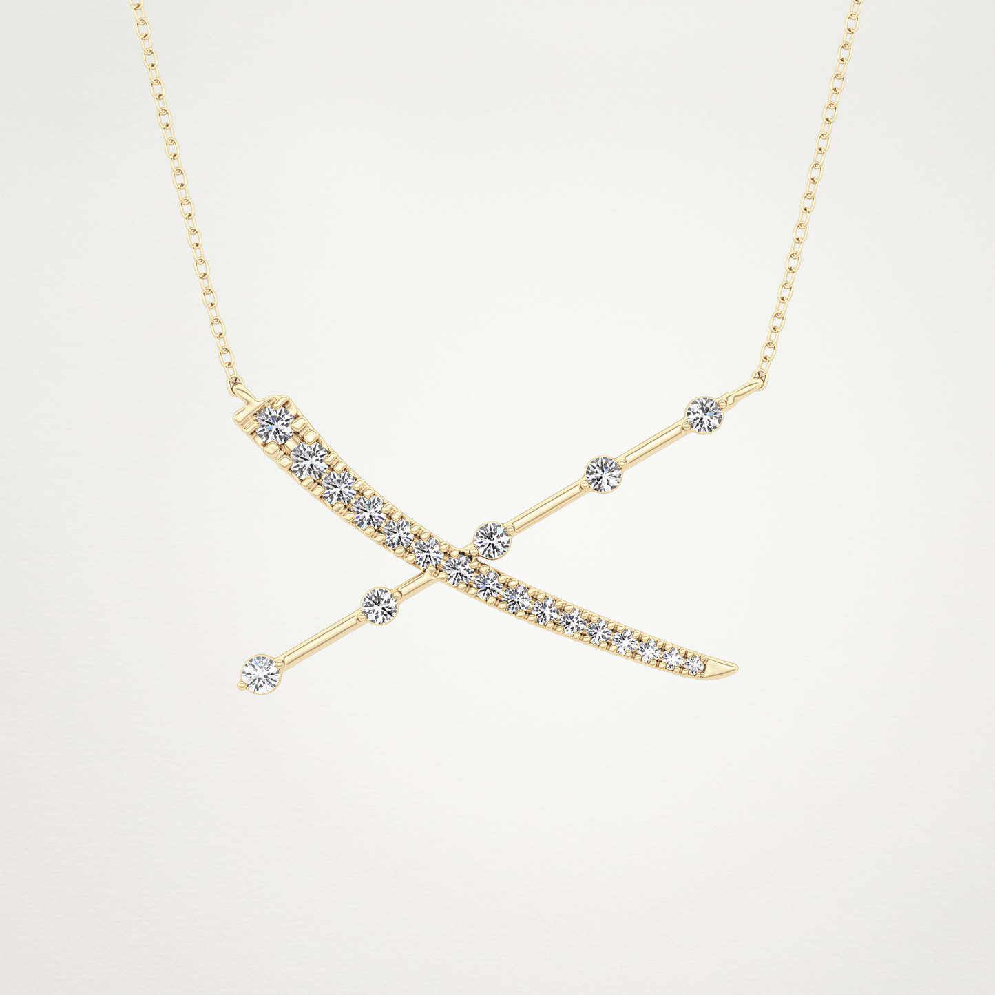 0.34 TCW Round Lab Grown Diamond X Necklace