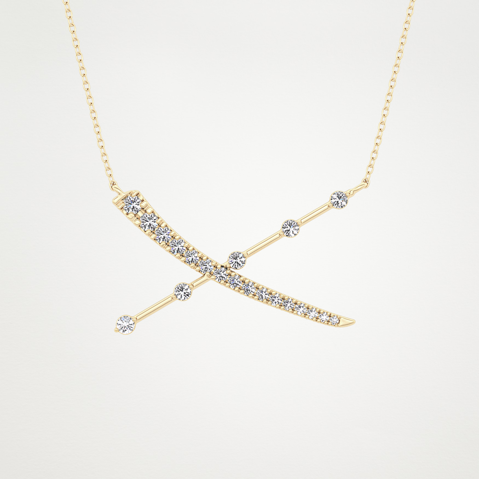 0.34 TCW Round Lab Grown Diamond X Necklace