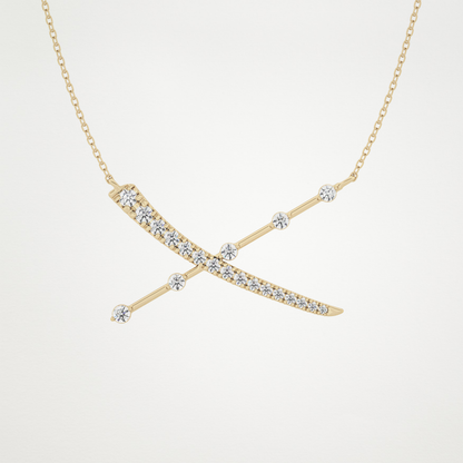0.34 TCW Round Lab Grown Diamond X Necklace