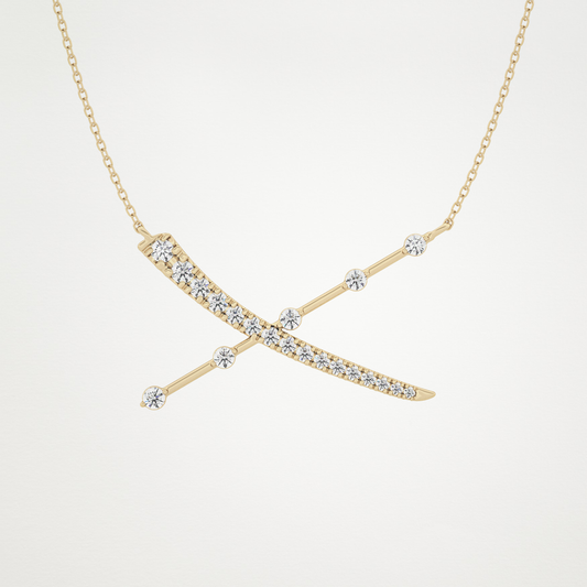 0.34 TCW Round Lab Grown Diamond X Necklace