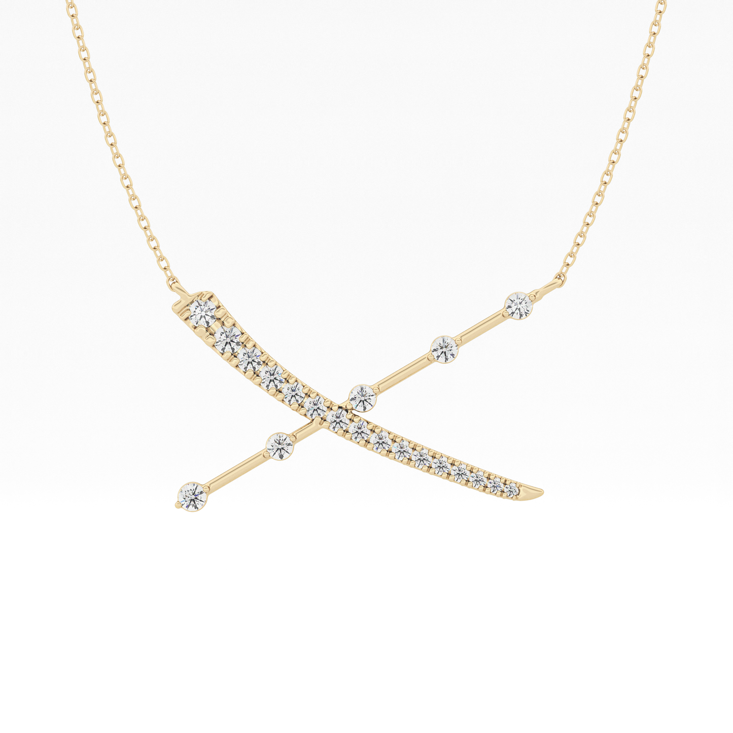 0.34 TCW Round Lab Grown Diamond X Necklace