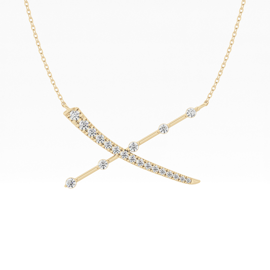 0.34 TCW Round Lab Grown Diamond X Necklace