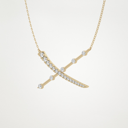 0.34 TCW Round Lab Grown Diamond X Necklace