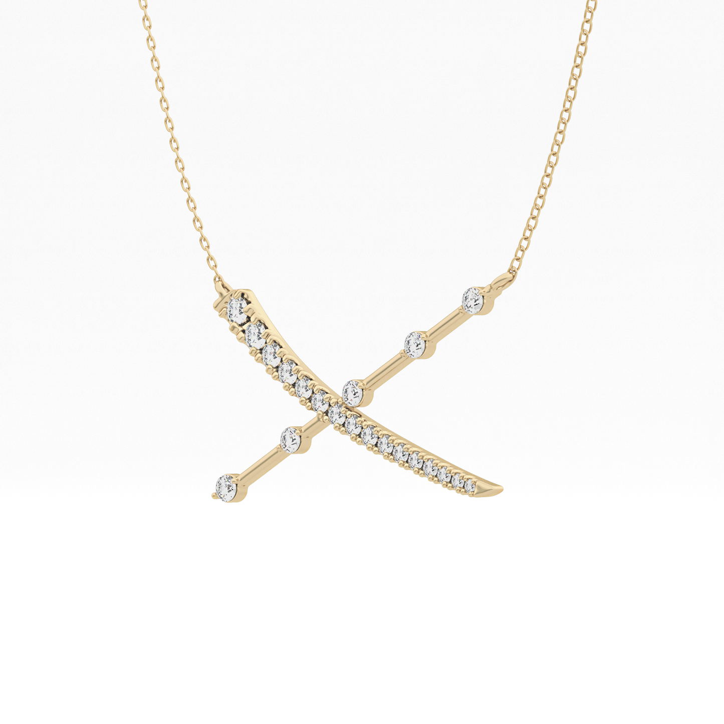 0.34 TCW Round Lab Grown Diamond X Necklace