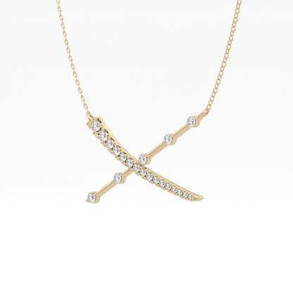 0.34 TCW Round Lab Grown Diamond X Necklace