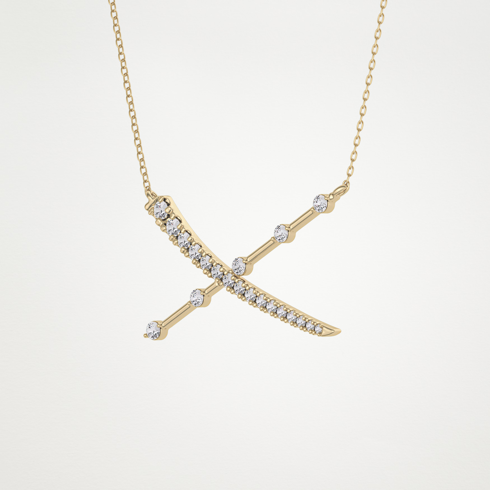 0.34 TCW Round Lab Grown Diamond X Necklace