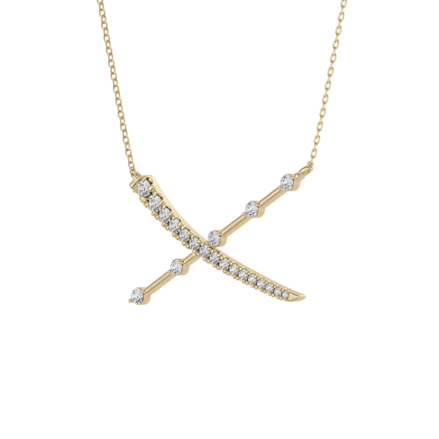 0.34 TCW Round Lab Grown Diamond X Necklace