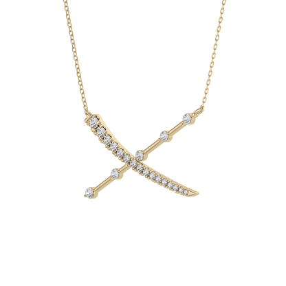 0.34 TCW Round Lab Grown Diamond X Necklace