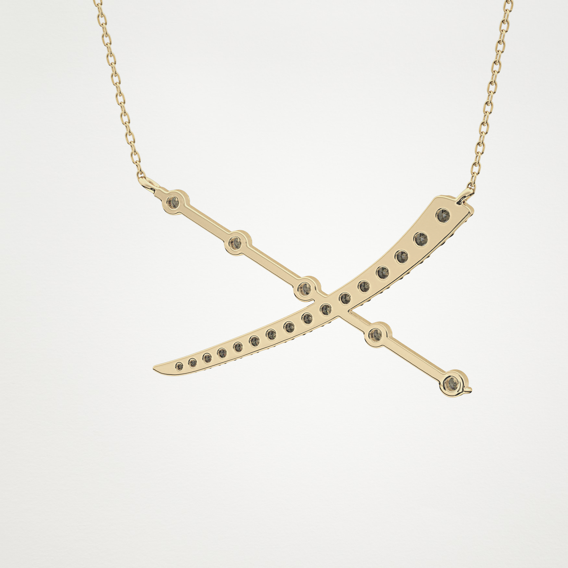 0.34 TCW Round Lab Grown Diamond X Necklace