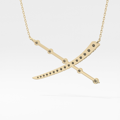 0.34 TCW Round Lab Grown Diamond X Necklace