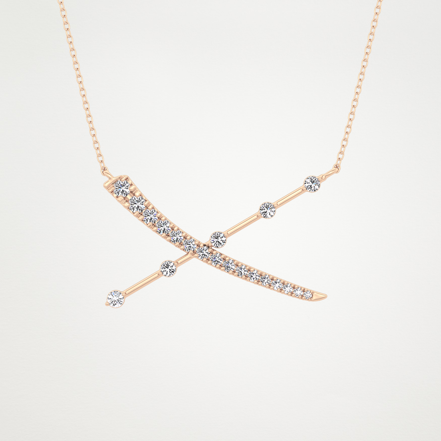 0.34 TCW Round Lab Grown Diamond X Necklace