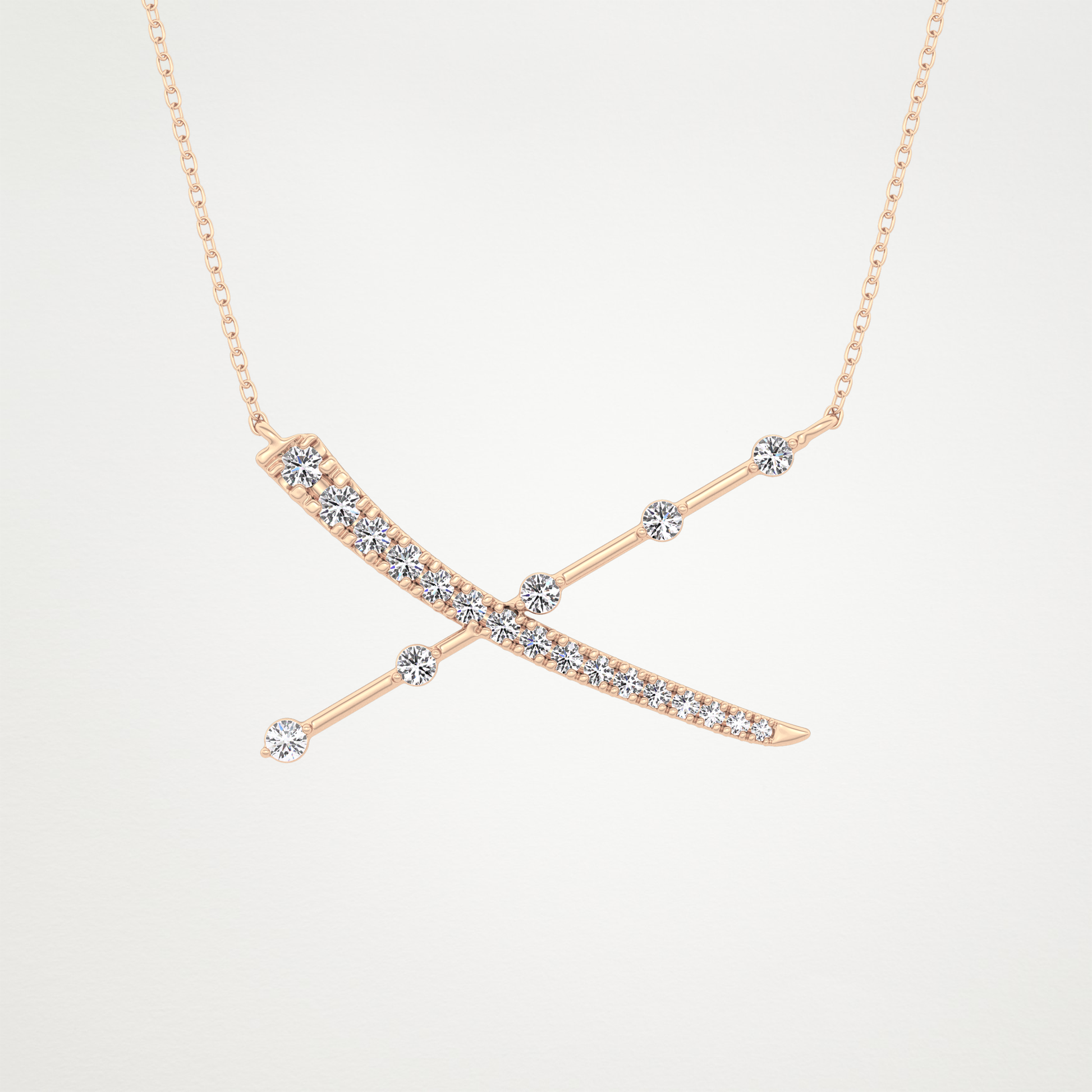 0.34 TCW Round Lab Grown Diamond X Necklace