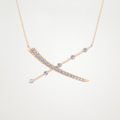 0.34 TCW Round Lab Grown Diamond X Necklace