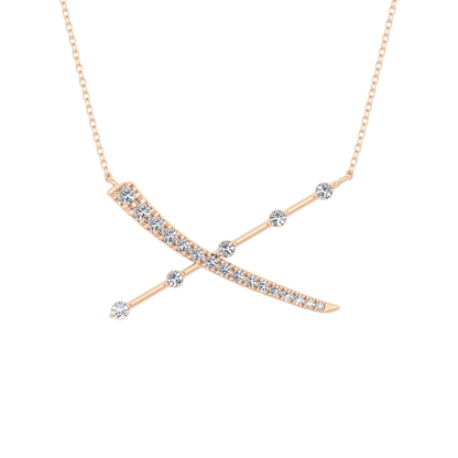 0.34 TCW Round Lab Grown Diamond X Necklace