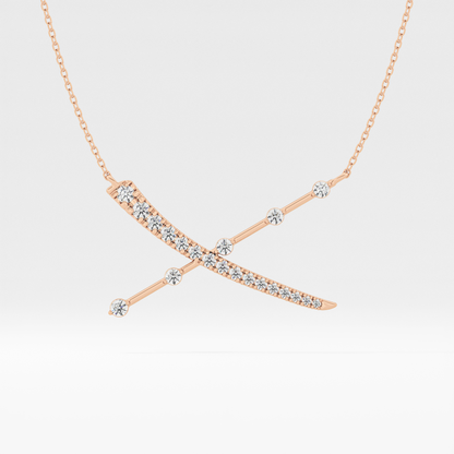0.34 TCW Round Lab Grown Diamond X Necklace