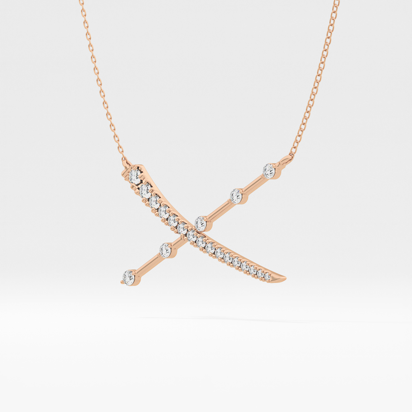 0.34 TCW Round Lab Grown Diamond X Necklace