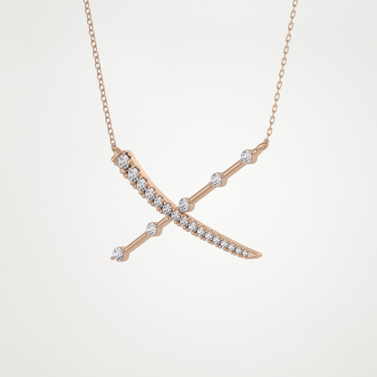 0.34 TCW Round Lab Grown Diamond X Necklace